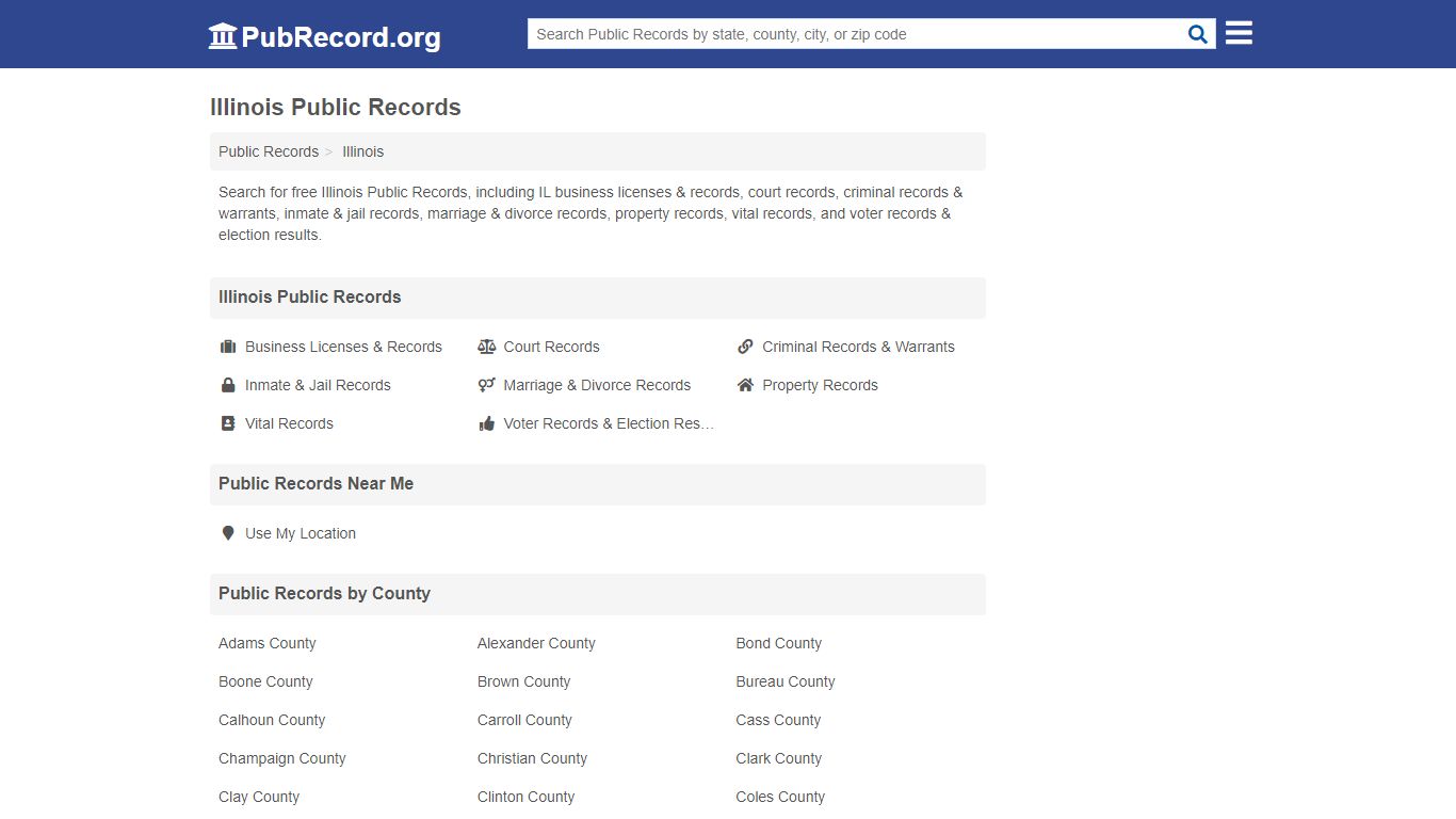 Free Illinois Public Records - PubRecord.org